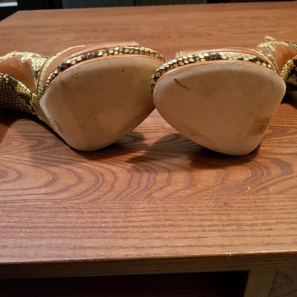 Alexandre Birman Peep Toe Python Platform Pumps - image 4